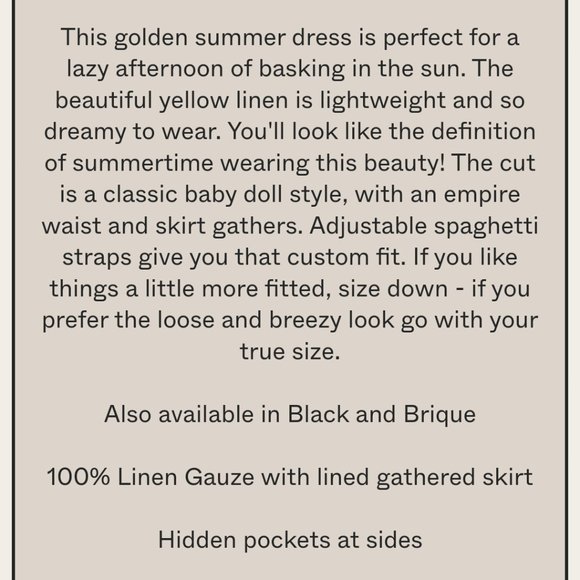 Yellow linen "Maisy" dress - Picture 5 of 6